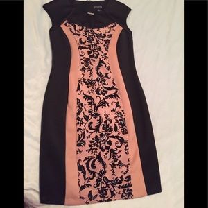 Black and pink velvety dress
